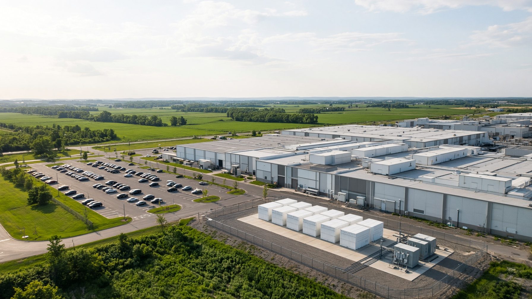 Manufacturing plant with a battery energy storage installation
