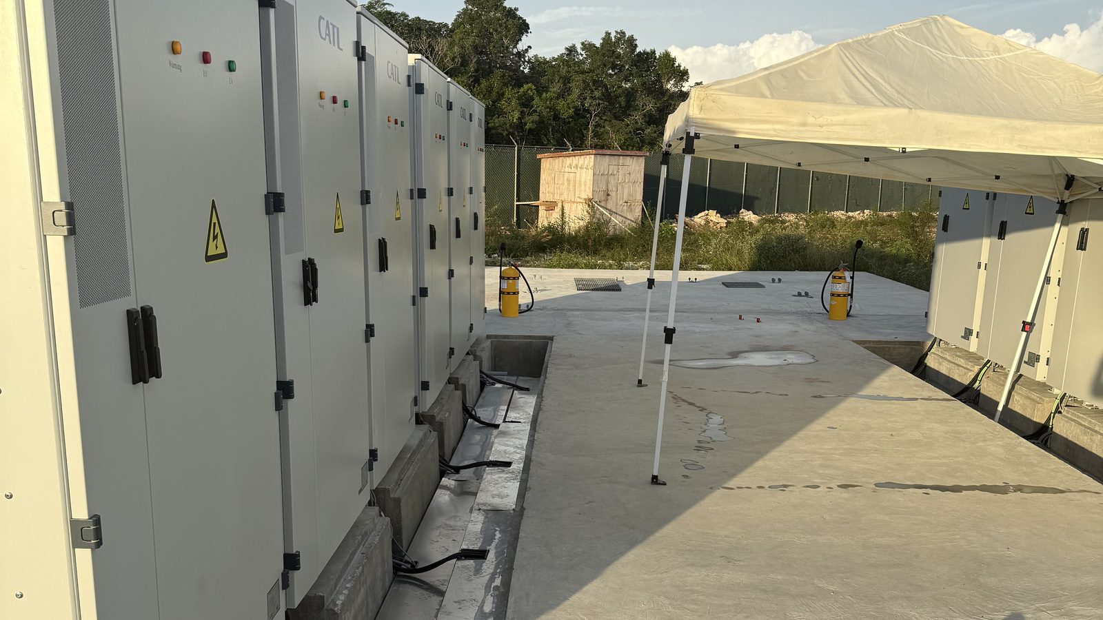 Battery storage cabinets at the North Caicos microgrid