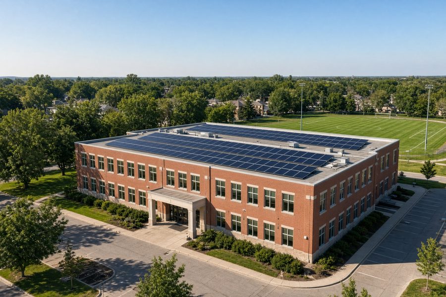 Institutional building with rooftop solar